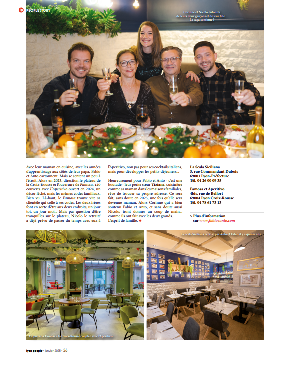 ARTICLE LYON PEOPLE Janvier 2025: la saga lyonnaise de Nicolo Morreale